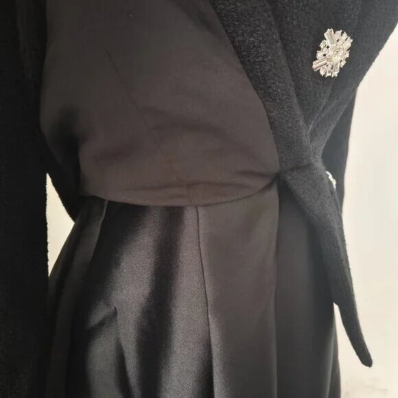 self-portrait Black Boucle Taffeta Midi Dress - Picture 7 of 11